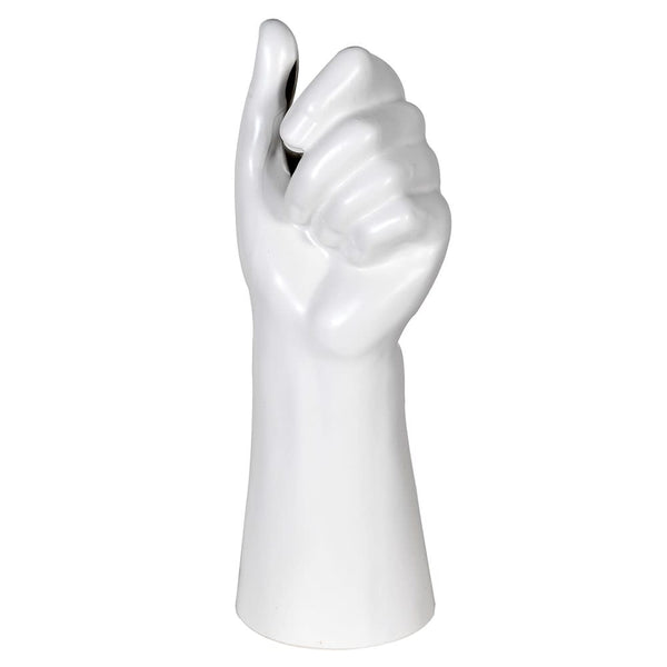 White Ceramic Hand Vase