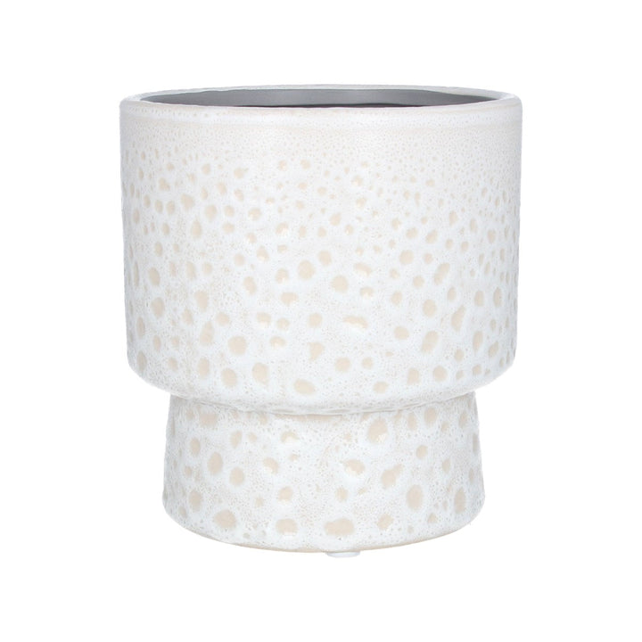 White Foam Stoneware Plant Pot