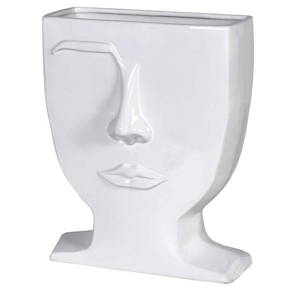 White Male Eyebrow Vase