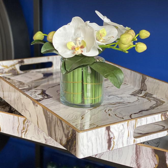 White Marble Effect Tray