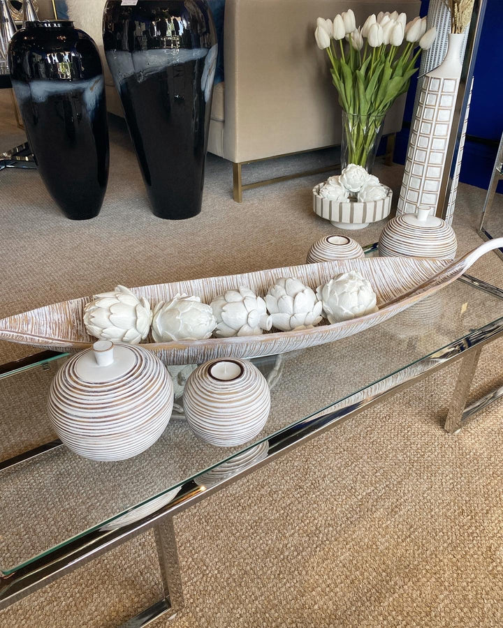 White Washed Candle Holder